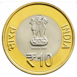 10 Rupees Rare 60 Years of Coir Board Bi-Metallic Gem BUNC Bombay Mint Coin