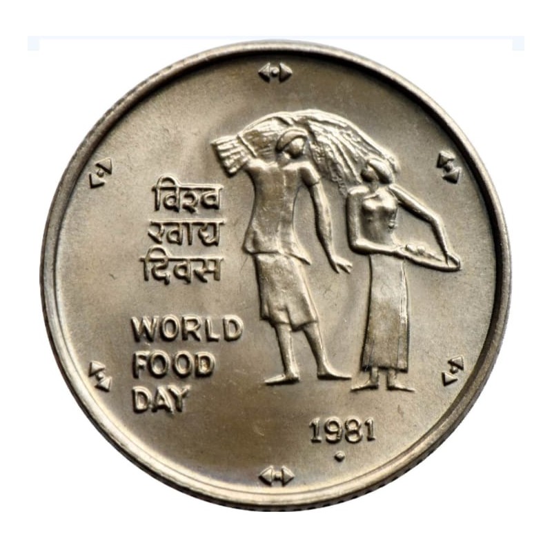 25 Paise World Food Day Commemorative Coin in Gem unc Condition