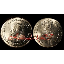 1 Rupee Maharana Pratap 1540-1597 Gem Unc Stainless Steel Commemorative Coin - Hyderabad Mint