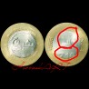 10 Rupees Rare Die Filled and Misprint Unc coin of Banaras Hindu University Bi-Metallic Coin