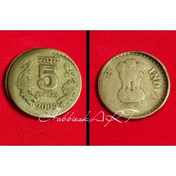 5 Rupees Rare Off-center +...