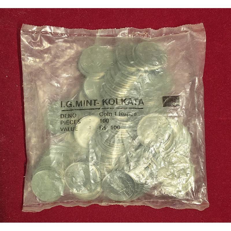 1 Rupee India Post 100 FSS Coins RBI Sealed Packet- Extremely Rare
