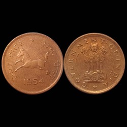 1 Pice 1954 Extremely Rare Hyderabad Mint Unc Coin at lowest Price
