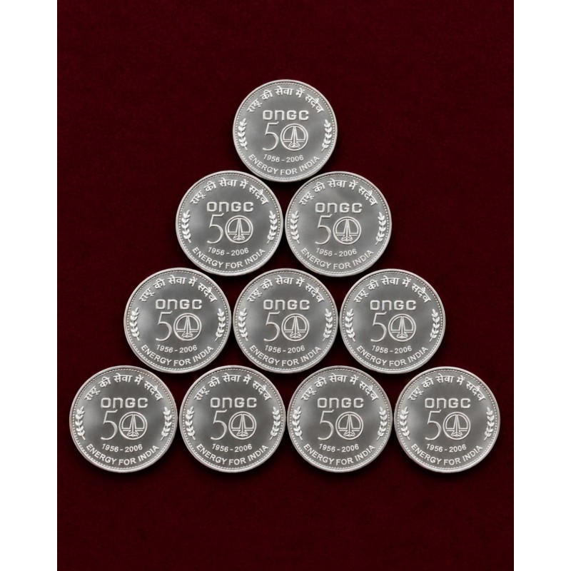 5 Rupees 10 ONGC coins of Calcutta Mint in Excellent Condition at Lowest Price