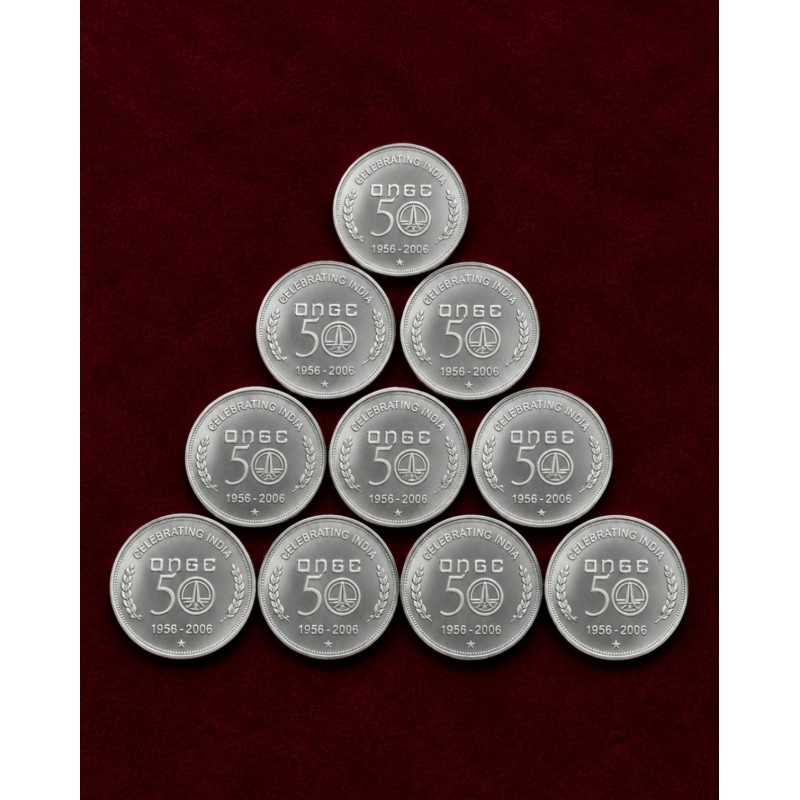 5 Rupees 10 ONGC coins of Hyderabad Mint in Excellent Condition at Lowest Price